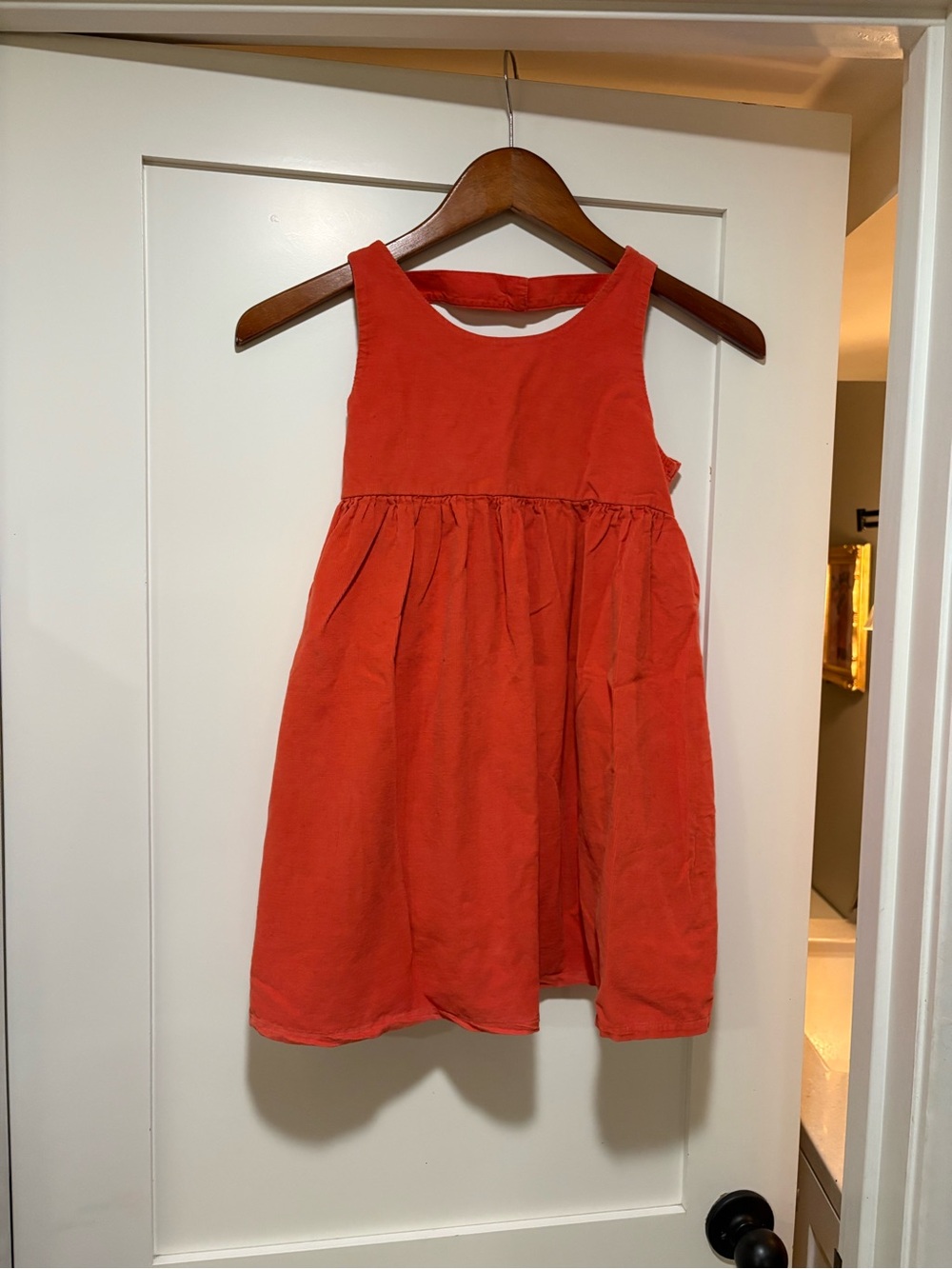 Alice and Ames Girls' Sleeveless Pumpkin Orange Corduroy Dress size Small